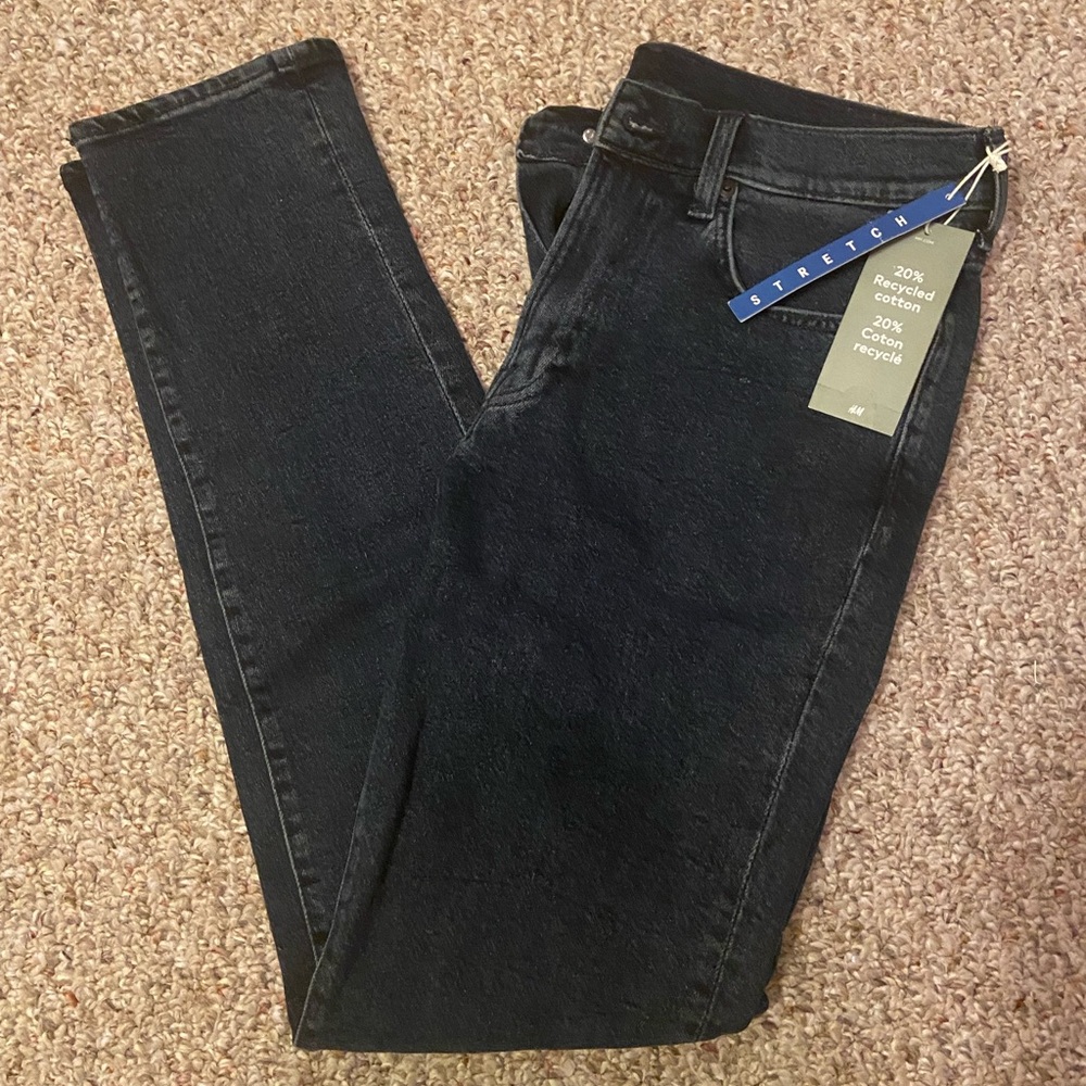 H&M Men’s Dark Wash Skinny Stretch Jeans, W33 / L32
